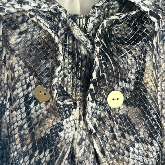 BIANCA NYGARD Faux Snakeskin Ruffled Moto Jacket - Picture 4 of 16